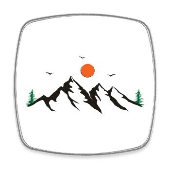 Gebirge - Viereckiger Kühlschrankmagnet - Weiß - Vorne