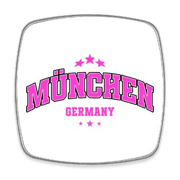 Munich, Allemagne – Style Pink College - Magnet carré - blanc - Devant