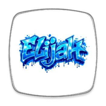 ELIJAH GRAFFITI NAME FOR PERFECT GIFT PRINTABLE - Square fridge magnet - white - Front