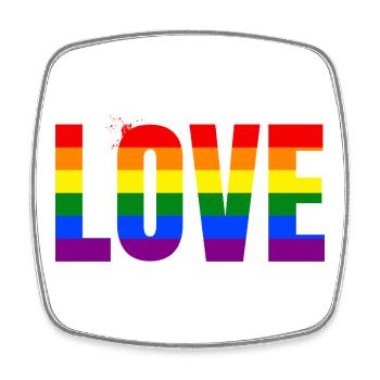 LOVE Rainbow Statement – Bold Equality Message - Viereckiger Kühlschrankmagnet - Weiß - Vorne