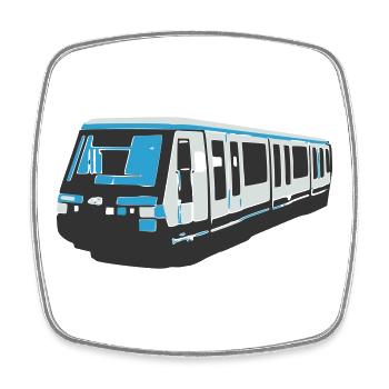 Paris MP89 metro - Square fridge magnet - white - Front
