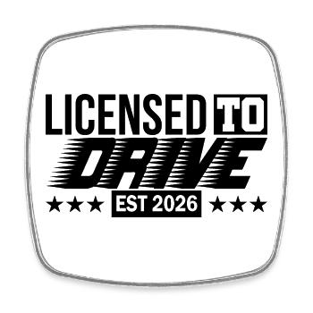 Führerschein 2026 Fahrprüfung Führerscheinprüfung - Viereckiger Kühlschrankmagnet - Weiß - Vorne