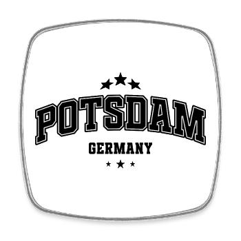 Potsdam Schriftzug Minimal Design - Viereckiger Kühlschrankmagnet - Weiß - Vorne