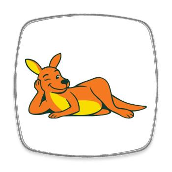 Lounge Kangaroo Jaune-Orange Rétro - Magnet carré - blanc - Devant