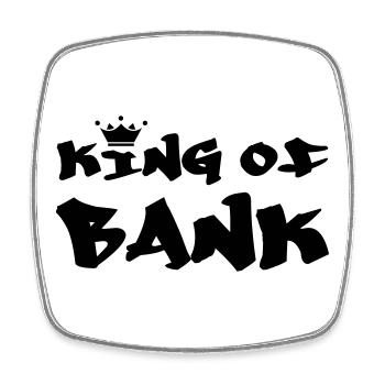 Le roi de la banque - Magnet carré - blanc - Devant