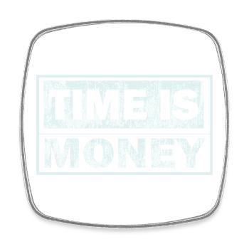 Time is money – Grunge text banner - Square fridge magnet - white - Front