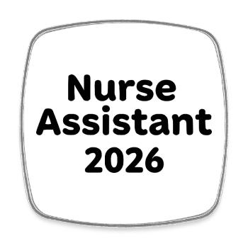 Nurse Assistant 2026 – starkes Pflege-Motiv - Viereckiger Kühlschrankmagnet - Weiß - Vorne