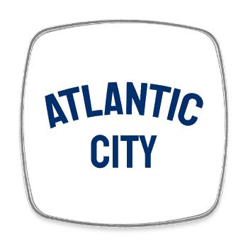 Atlantic City - Est. 1854 - New Jersey - USA - Viereckiger Kühlschrankmagnet - Weiß - Vorne