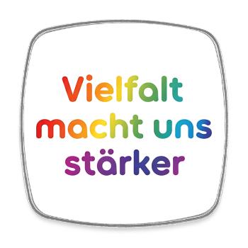 Vielfalt macht uns stärker - Viereckiger Kühlschrankmagnet - Weiß - Vorne