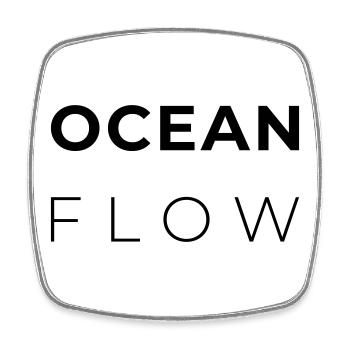 OCEAN FLOW - Minimalist Atlantic Design - Magnet carré - blanc - Devant