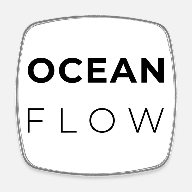 OCEAN FLOW - Minimalist Atlantic Design - Magnet carré - blanc