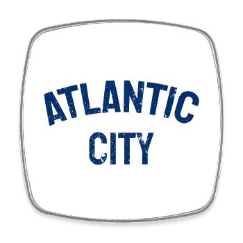 Atlantic City - Est. 1854 - New Jersey - USA - Viereckiger Kühlschrankmagnet - Weiß - Vorne