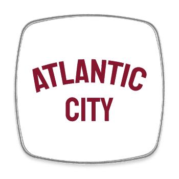 Atlantic City - Est. 1854 - New Jersey - USA - Viereckiger Kühlschrankmagnet - Weiß - Vorne