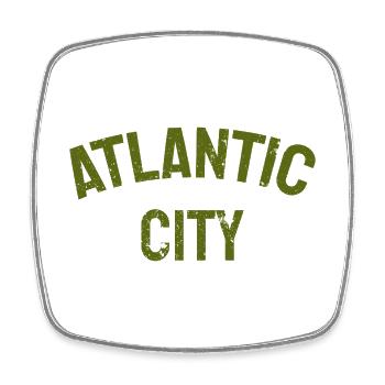 Atlantic City - Est. 1854 - New Jersey - USA - Viereckiger Kühlschrankmagnet - Weiß - Vorne