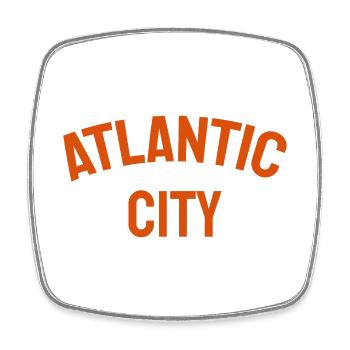 Atlantic City - Est. 1854 - New Jersey - USA - Viereckiger Kühlschrankmagnet - Weiß - Vorne
