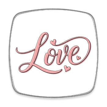 Love lettering – elegant love design - Square fridge magnet - white - Front