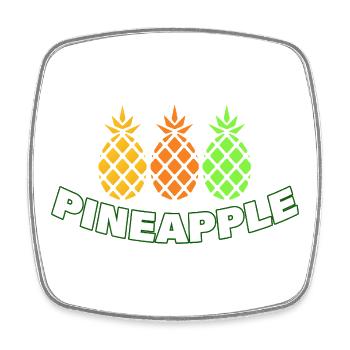 Ananas - Magnet carré - blanc - Devant