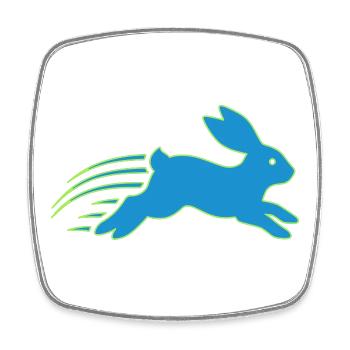Rennender Hase Speed Bunny Logo Vektor - Viereckiger Kühlschrankmagnet - Weiß - Vorne