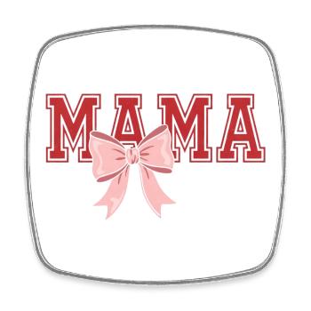 Mama Bow – Classic Mama Typo Design - Square fridge magnet - white - Front