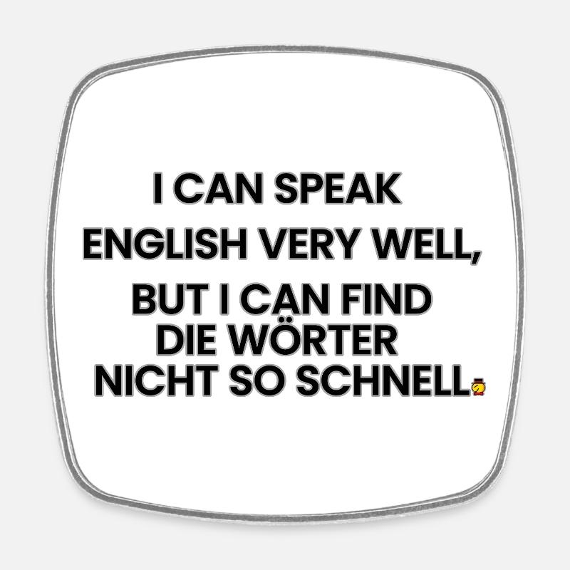 English-German-Rhyme 1 (Ver. B) - Square fridge magnet - white