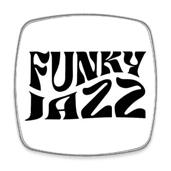 Funky Jazz music logo design - Square fridge magnet - white - Front