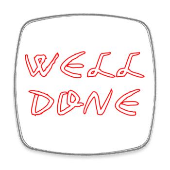 WELL_DONE - Viereckiger Kühlschrankmagnet - Weiß - Vorne