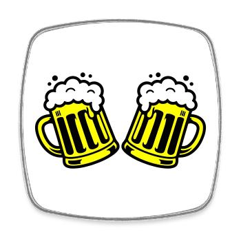 Bier Bierkrug Prost Comic - Viereckiger Kühlschrankmagnet - Weiß - Vorne