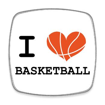 Ich liebe Basketball - Viereckiger Kühlschrankmagnet - Weiß - Vorne