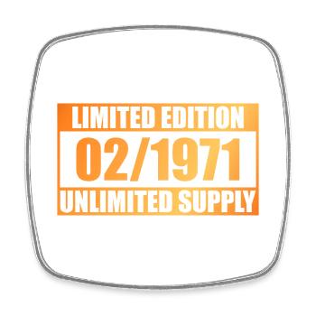 55th Anniversary Limited Edition - ꝏ Supply 02/1971 - Square fridge magnet - white - Front