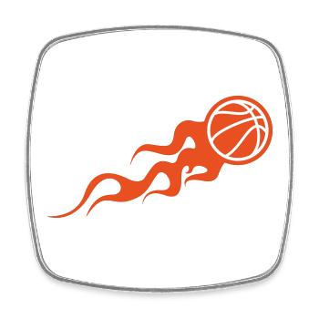 Basketball / Basketball / Basktet-Ball / Sport - Viereckiger Kühlschrankmagnet - Weiß - Vorne