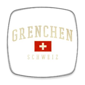 Personnages vintage de Grenchen Suisse - Magnet carré - blanc - Devant