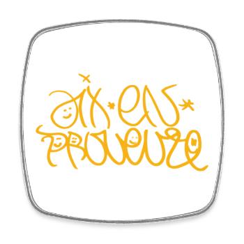 Aix en Provence Street Art Graffiti T-Shirt - Viereckiger Kühlschrankmagnet - Weiß - Vorne