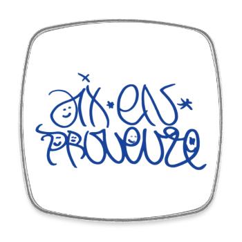 Aix-en-Provence T-Shirt in Kreativ - Viereckiger Kühlschrankmagnet - Weiß - Vorne