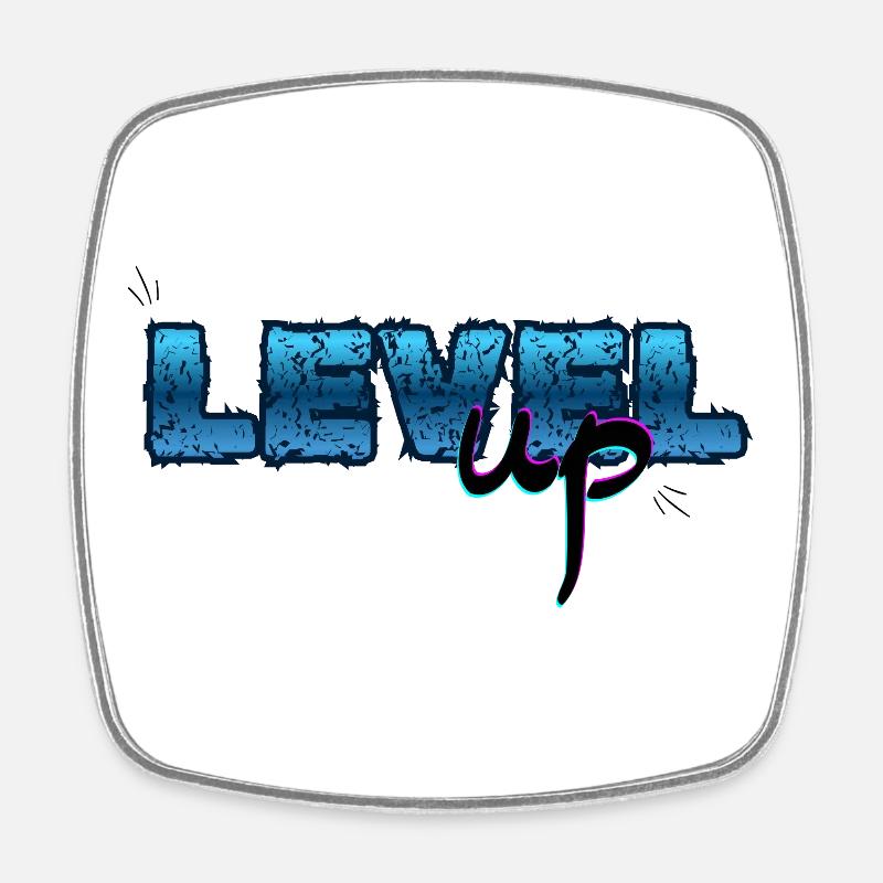 Level Up, Birthday - Square fridge magnet - white