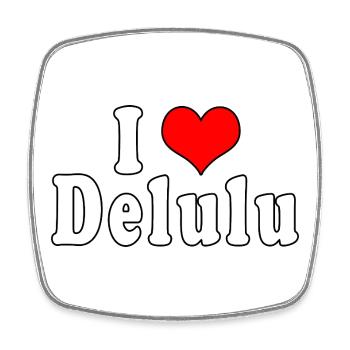 Ich liebe Delulu - Viereckiger Kühlschrankmagnet - Weiß - Vorne