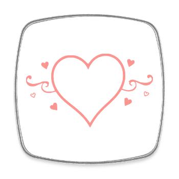 Cadeau de la Saint-Valentin en forme de cœur rose - Magnet carré - blanc - Devant
