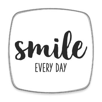 smile every day - Square fridge magnet - white - Front
