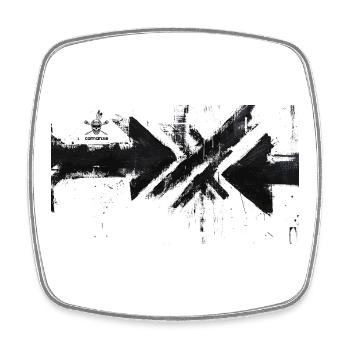 Grunge Arrows in Black - Square fridge magnet - white - Front