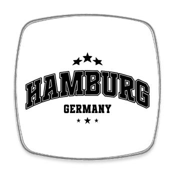 Hamburg Arch lettering - Square fridge magnet - white - Front