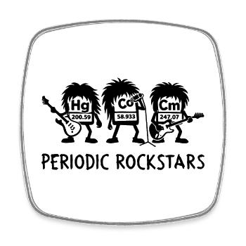 Chemie Rockstars Periodensystem Schulhumor - Viereckiger Kühlschrankmagnet - Weiß - Vorne