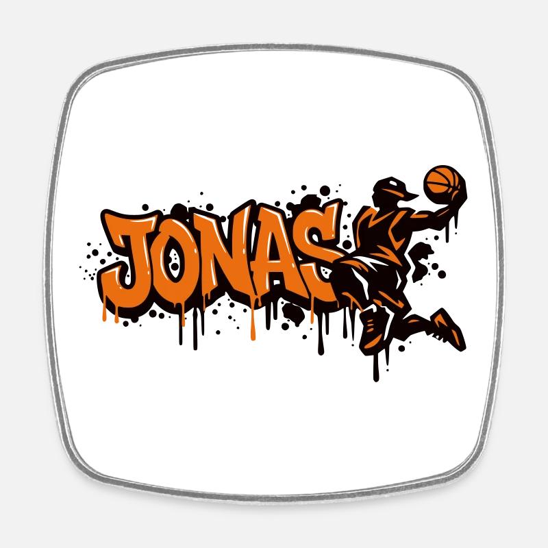 JONAS Graffiti Basketball - Square fridge magnet - white