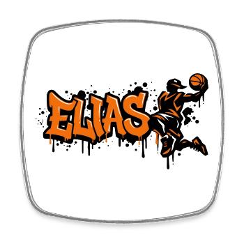 Elias Graffiti Dunk - Square fridge magnet - white - Front