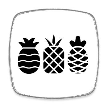 Ananas ohne Schnickschnack - Viereckiger Kühlschrankmagnet - Weiß - Vorne