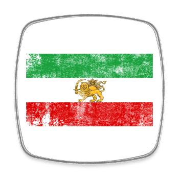 Iran alte Fahne Grunge Retro VIntage - Viereckiger Kühlschrankmagnet - Weiß - Vorne