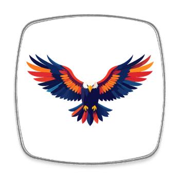 Colorful Eagle Flight Eagle Outstretched Wings Motif - Square fridge magnet - white - Front