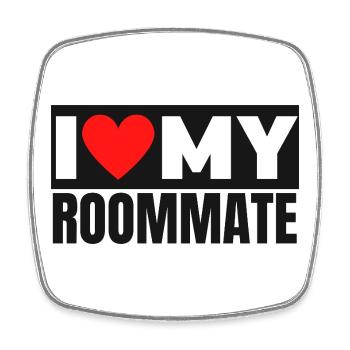 I Love My Roommate Bold Heart Graphic - Square fridge magnet - white - Front