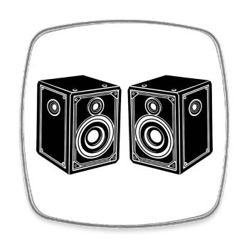 Audiolautsprecher - Viereckiger Kühlschrankmagnet - Weiß - Vorne