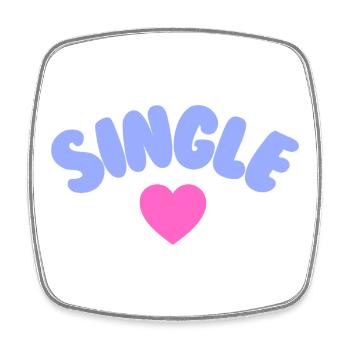 Single Selflove  - Viereckiger Kühlschrankmagnet - Weiß - Vorne