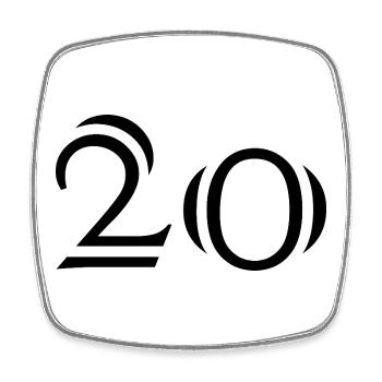 20. 20 YEARS. 20th ANNIVERSARY. 20 YEARS ANNIVERSARY. - Square fridge magnet - white - Front