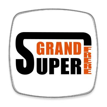 Super GRAND FRERE - Magnet carré - blanc - Devant